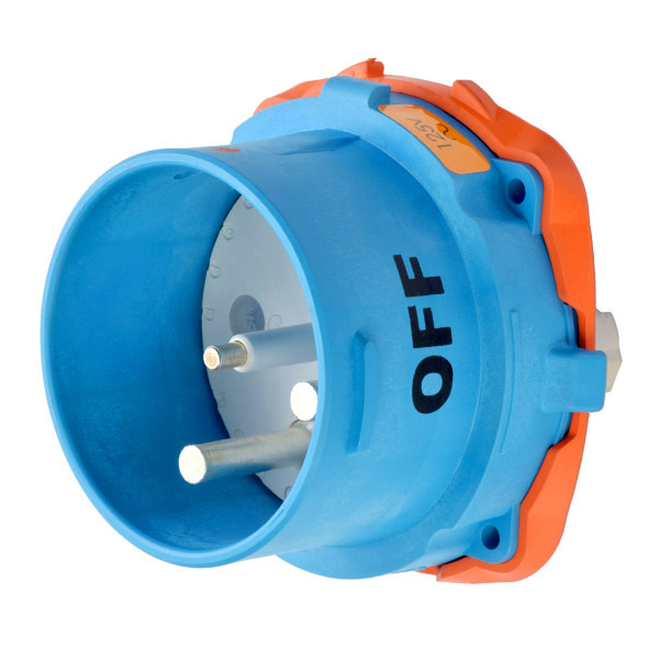 63-98075 - DSN150 INLET POLY BLUE SIZE 5 TYPE 4X IP 69 1P+N+G 150A 125 VAC 60 Hz NO AUX